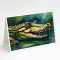 Alligator Greeting Cards Pack of 8 Blank Cards with Envelopes Whimsical A7 Size 5x7