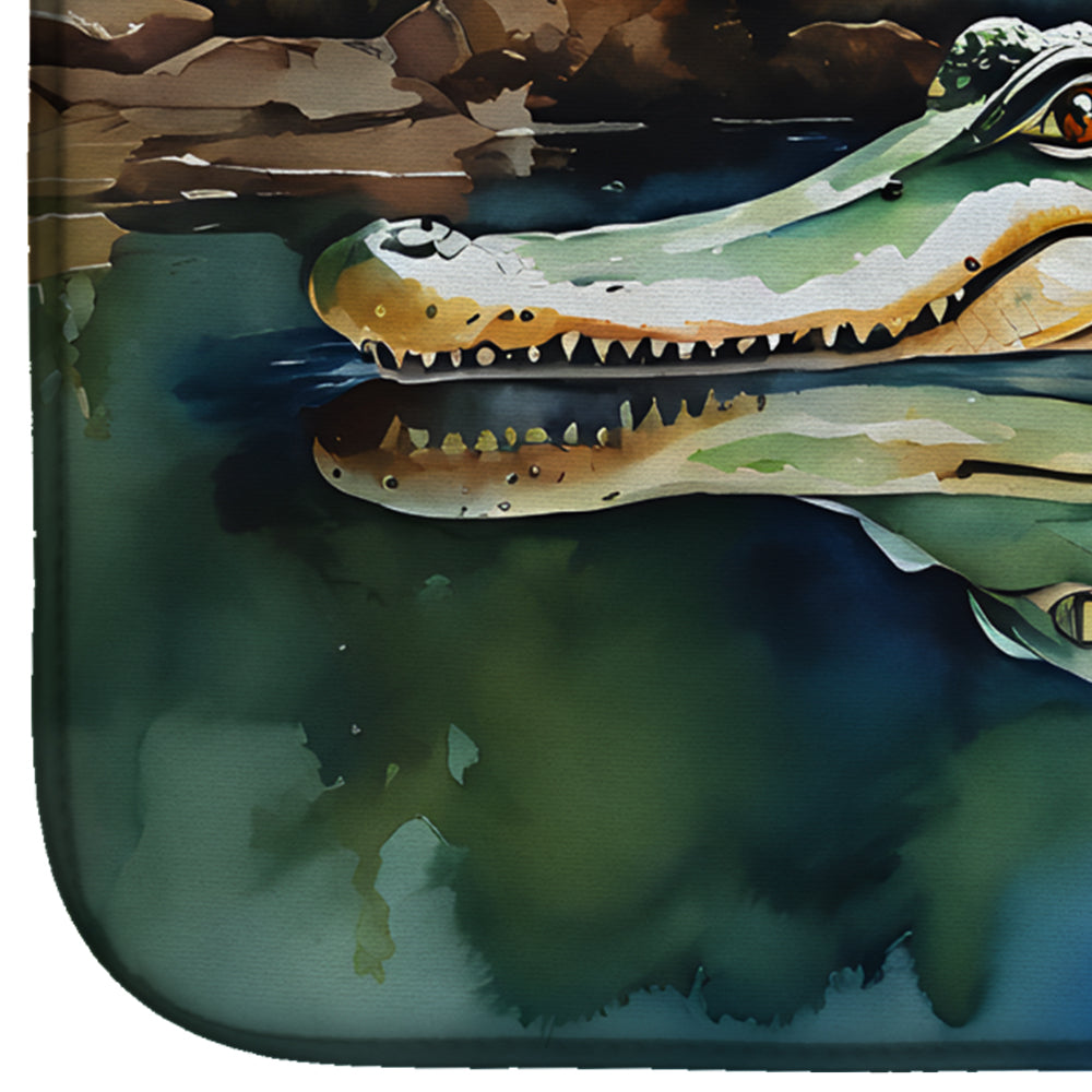 Alligator Dish Drying Mat Absorbent Dish Drying Mat Pad for Kitchen Counter Dish Drainer Mat for Countertop, 14 x 21", Multicolor