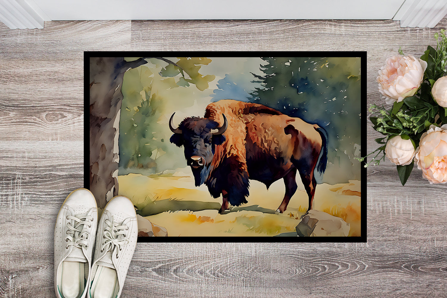 American Bison Doormat Indoor Outdoor 18H X 27W Front Door Mat Rugs for Entryway, Non Slip Washable