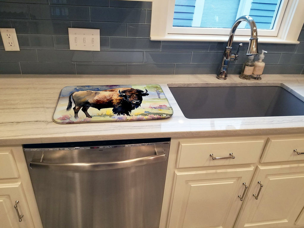 American Bison Dish Drying Mat Absorbent Dish Drying Mat Pad for Kitchen Counter Dish Drainer Mat for Countertop, 14 x 21", Multicolor