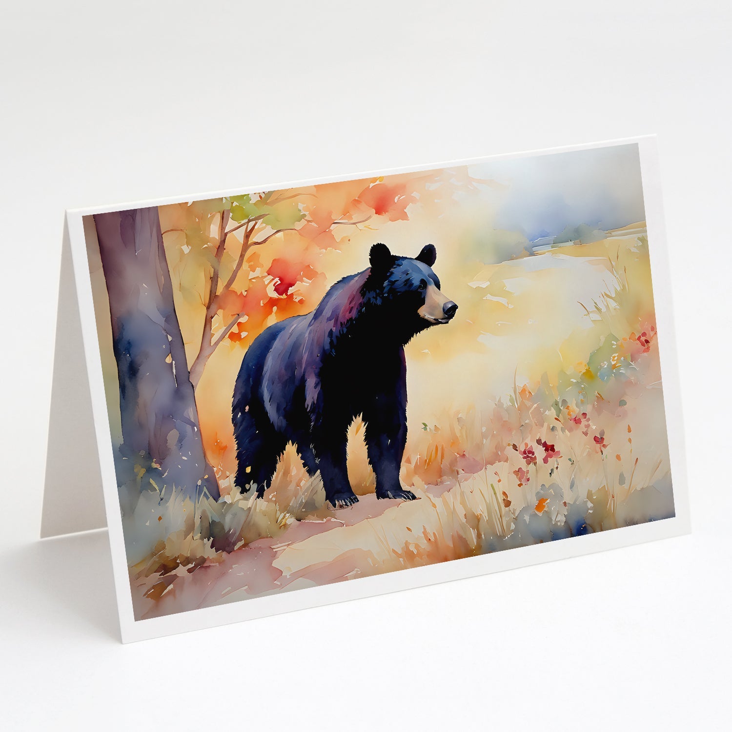 American Black Bear Greeting Cards Pack of 8 Blank Cards with Envelopes Whimsical A7 Size 5x7