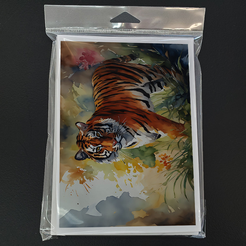 Bengal Tiger Greeting Cards Pack of 8 Blank Cards with Envelopes Whimsical A7 Size 5x7