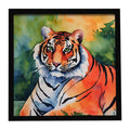 Bengal Tiger Framed Metal Print Bathroom, Kitchen, Office, Home Decor Wall Art Ready to Hang, Square, 8X8