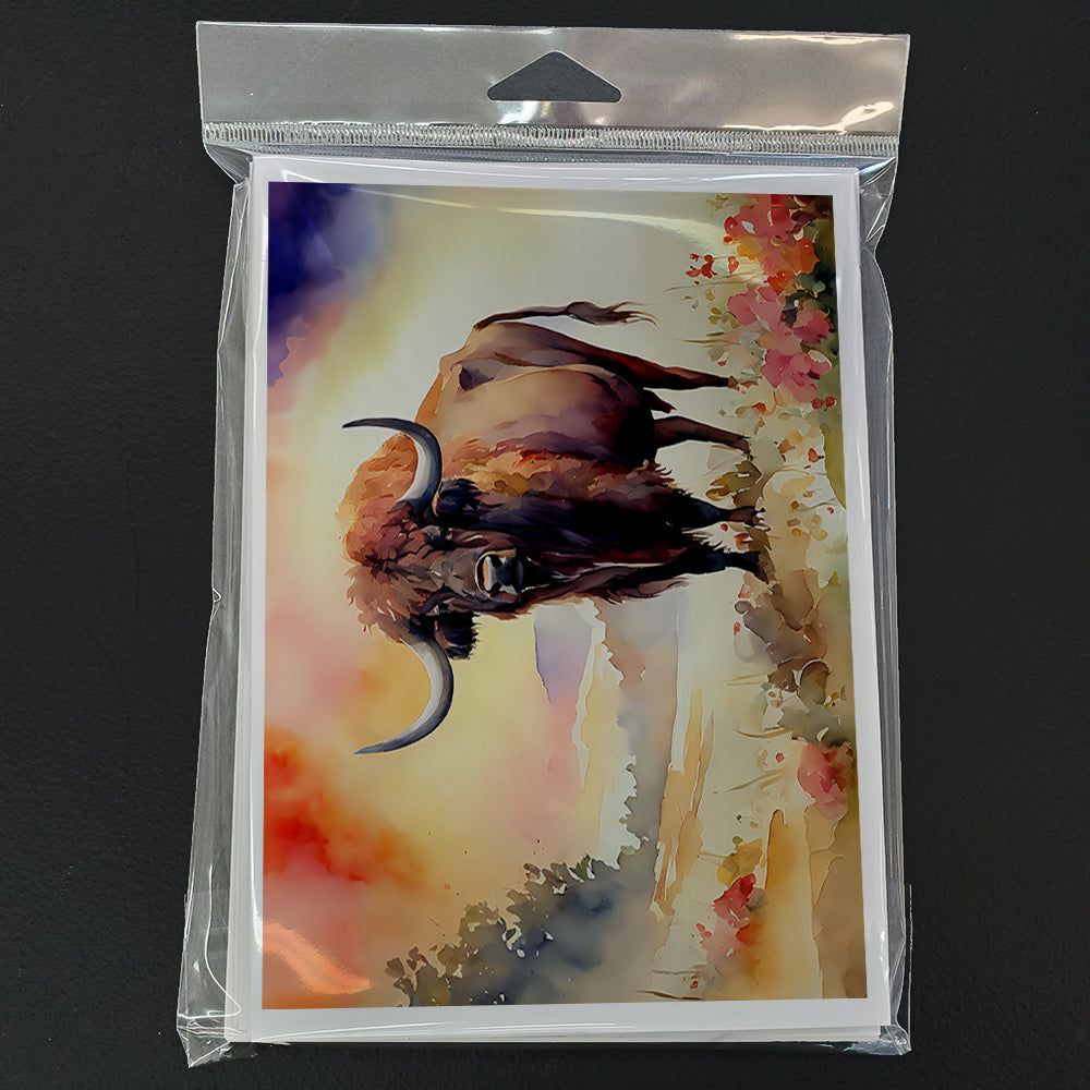 Buffalo Greeting Cards Pack of 8 Blank Cards with Envelopes Whimsical A7 Size 5x7