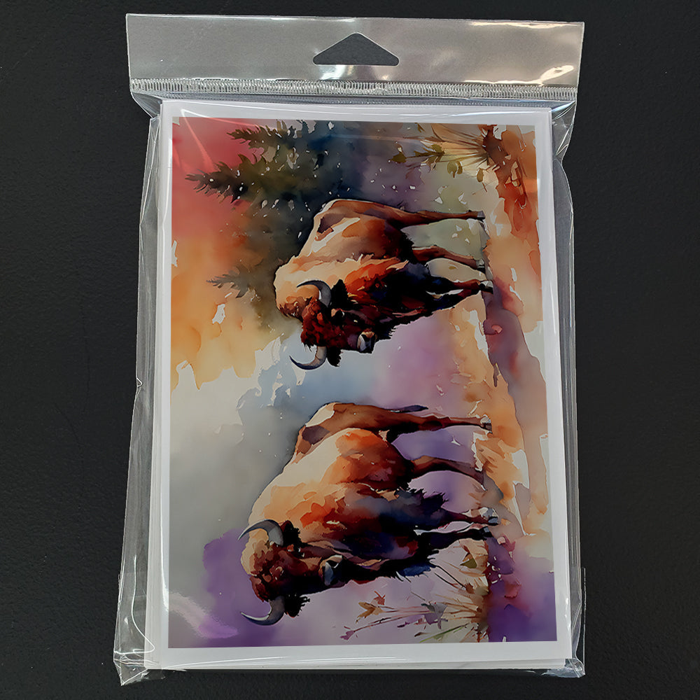 Buffalo Greeting Cards Pack of 8 Blank Cards with Envelopes Whimsical A7 Size 5x7