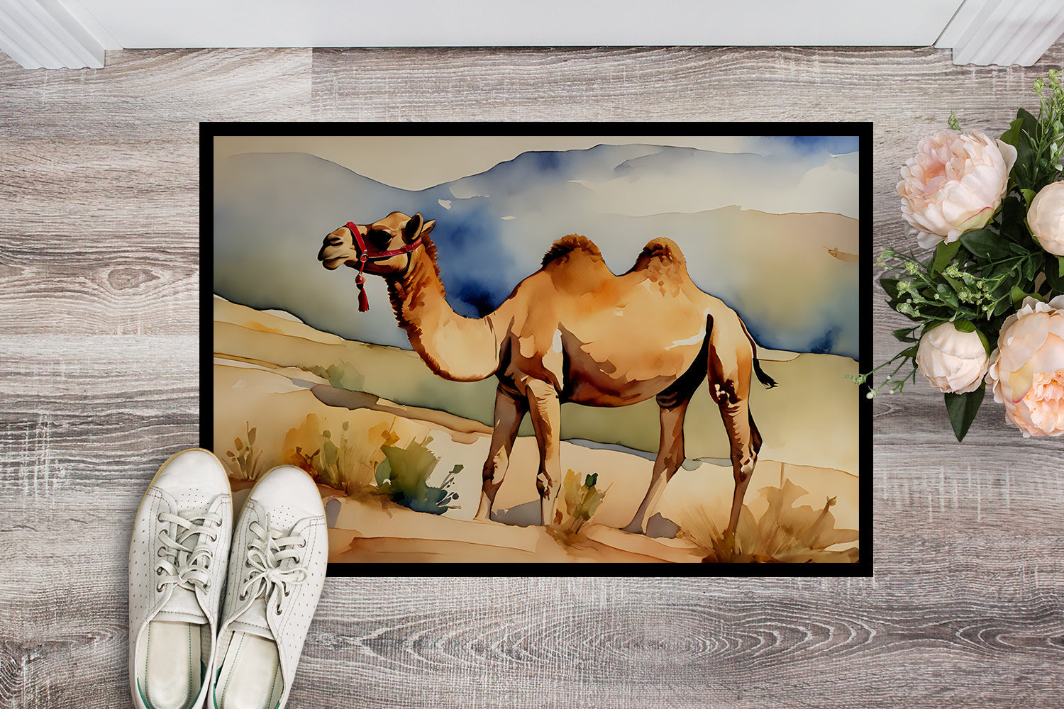 Camel Doormat Indoor Outdoor 24H X 36W Front Door Mat Rugs for Entryway, Non Slip Washable Low Pile,