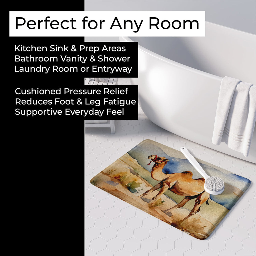 Camel Memory Foam Kitchen Mat Machine Washable Anti-Fatigue Cushion Comfort Bath or Kitchen Rug