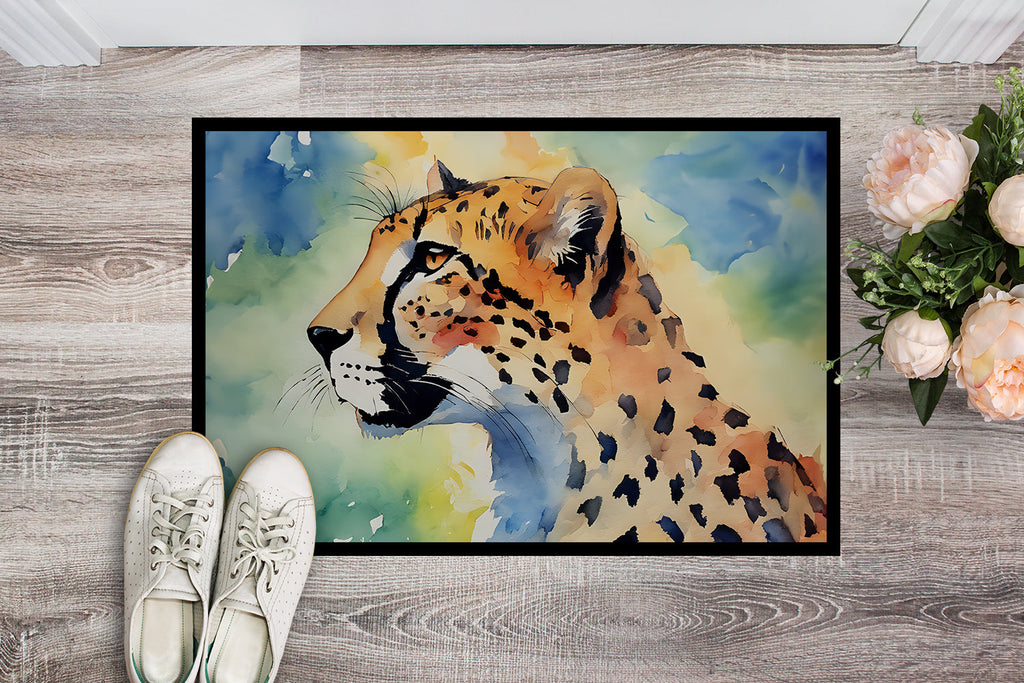 Cheetah Doormat Indoor Outdoor 18H X 27W Front Door Mat Rugs for Entryway, Non Slip Washable