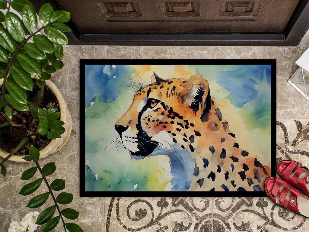 Cheetah Doormat Indoor Outdoor 18H X 27W Front Door Mat Rugs for Entryway, Non Slip Washable