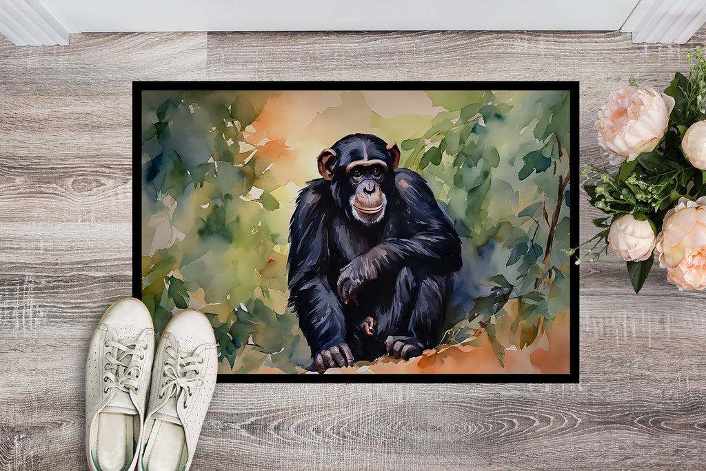Chimpanzee Doormat Indoor Outdoor 24H X 36W Front Door Mat Rugs for Entryway, Non Slip Washable Low Pile,