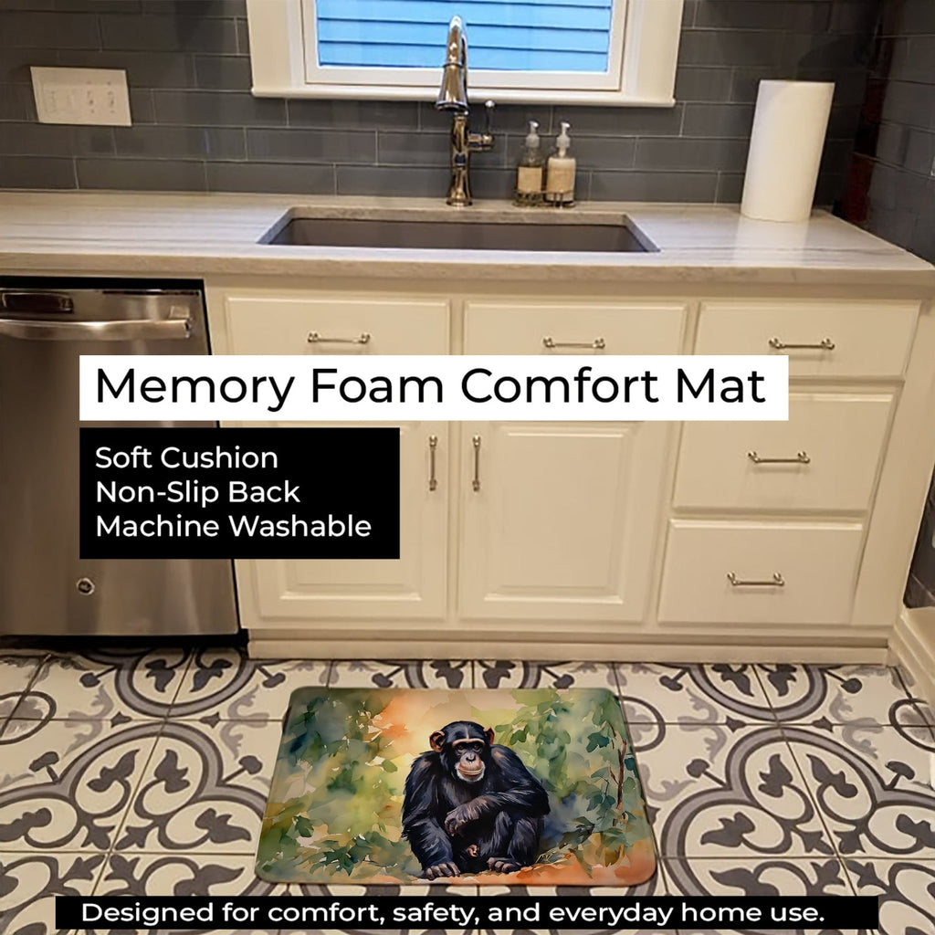 Chimpanzee Memory Foam Kitchen Mat Machine Washable Anti-Fatigue Cushion Comfort Bath or Kitchen Rug