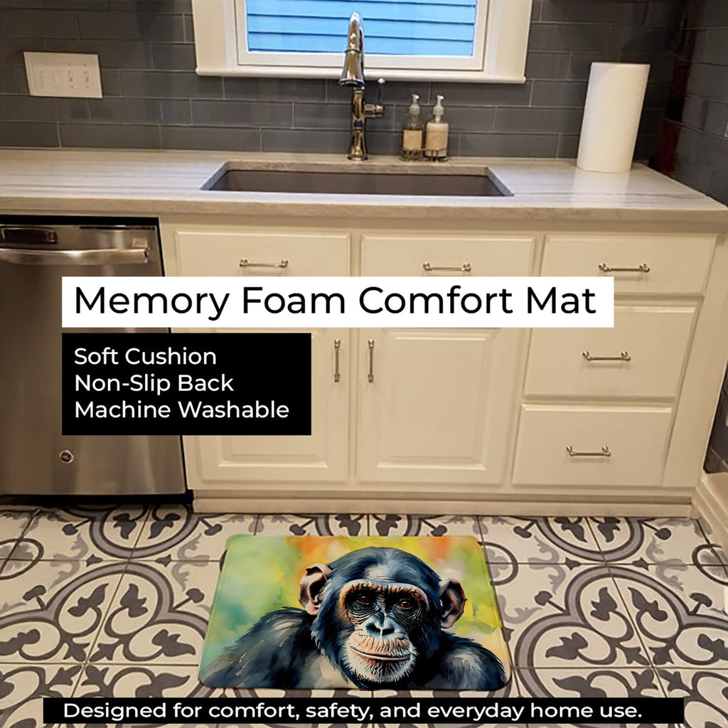 Chimpanzee Memory Foam Kitchen Mat Machine Washable Anti-Fatigue Cushion Comfort Bath or Kitchen Rug