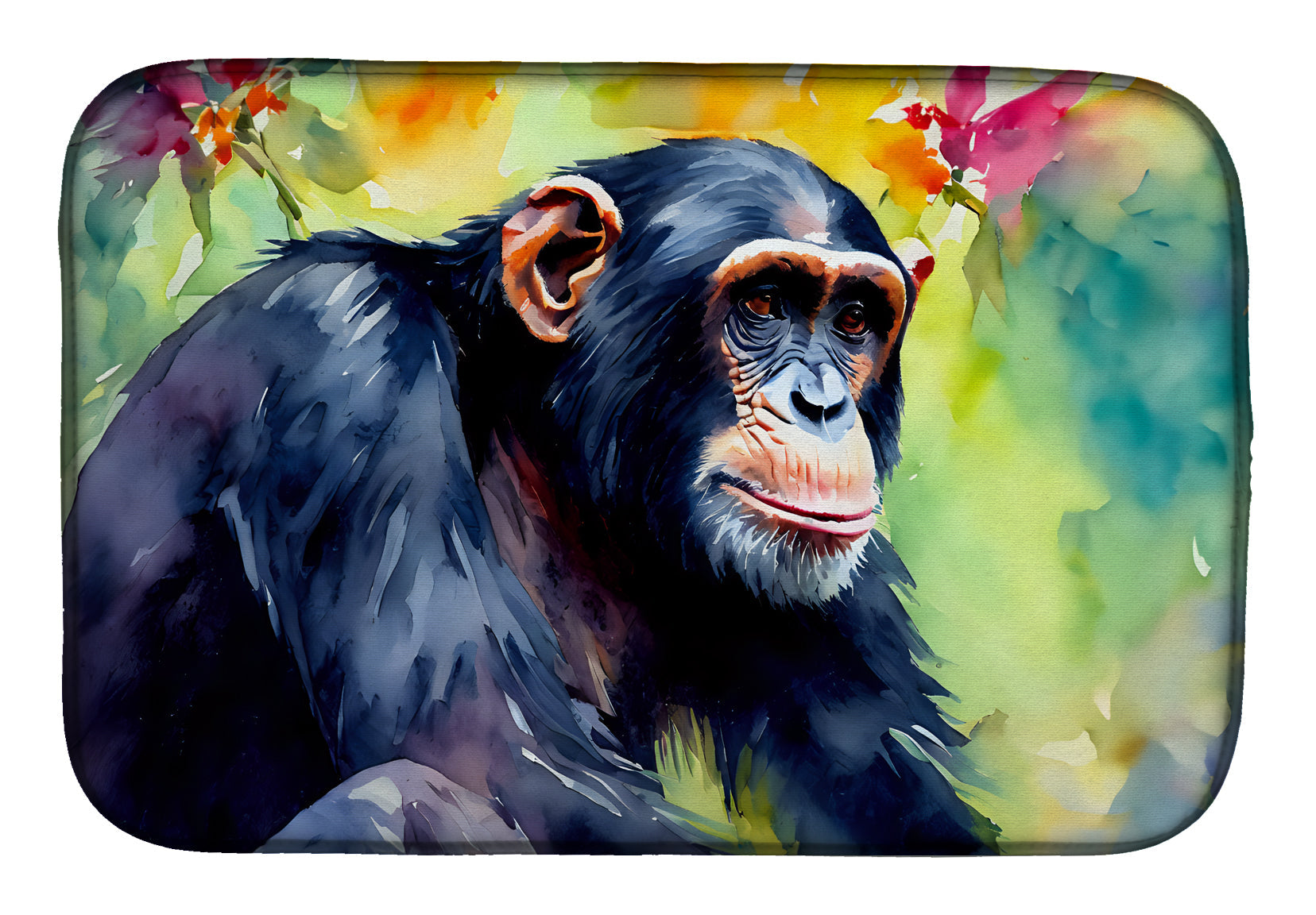 Chimpanzee Dish Drying Mat Absorbent Dish Drying Mat Pad for Kitchen Counter Dish Drainer Mat for Countertop, 14 x 21", Multicolor