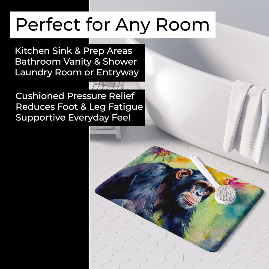 Chimpanzee Memory Foam Kitchen Mat Machine Washable Anti-Fatigue Cushion Comfort Bath or Kitchen Rug