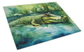 Crocodile Cutting Board Tempered Glass Kitchen Cutting Surface, Heat Resistant Chopping, Non-Slip Feet, Food Prep & Serving