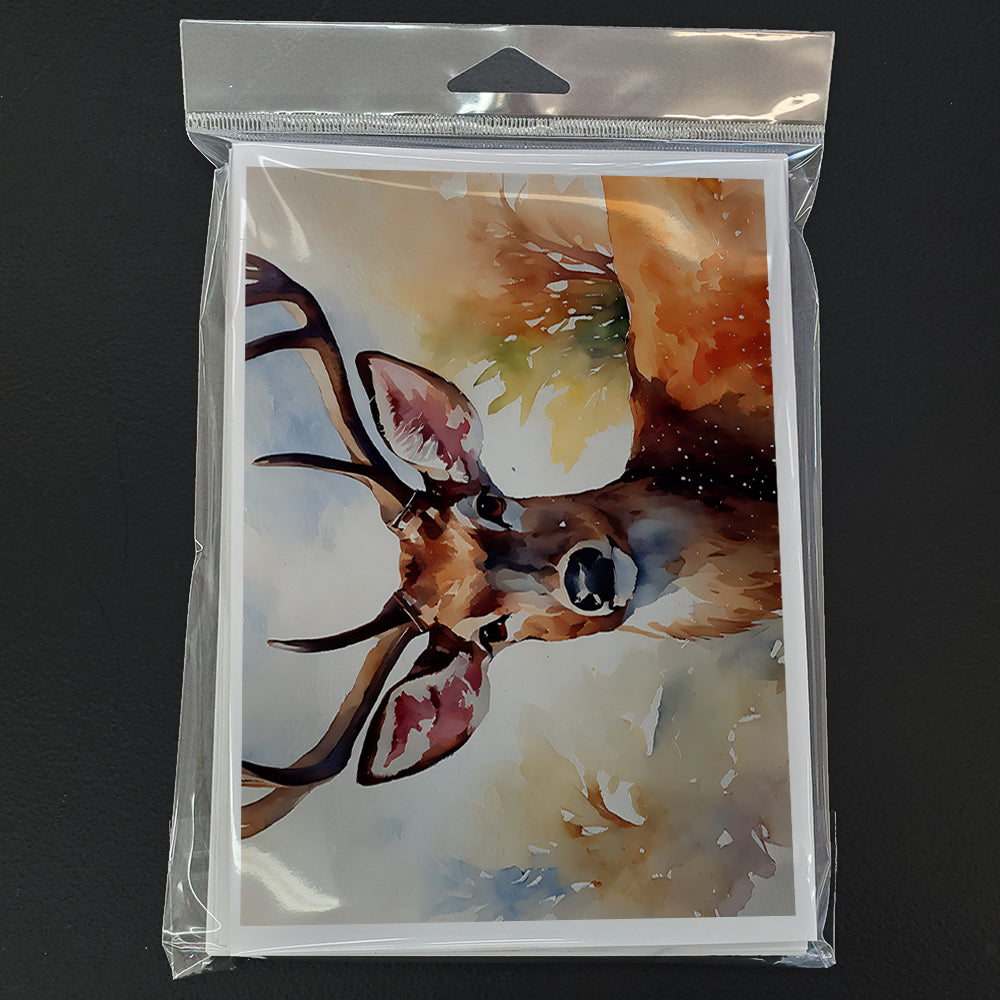 Deer Greeting Cards Pack of 8 Blank Cards with Envelopes Whimsical A7 Size 5x7