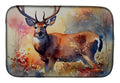 Deer Dish Drying Mat Absorbent Dish Drying Mat Pad for Kitchen Counter Dish Drainer Mat for Countertop, 14 x 21", Multicolor