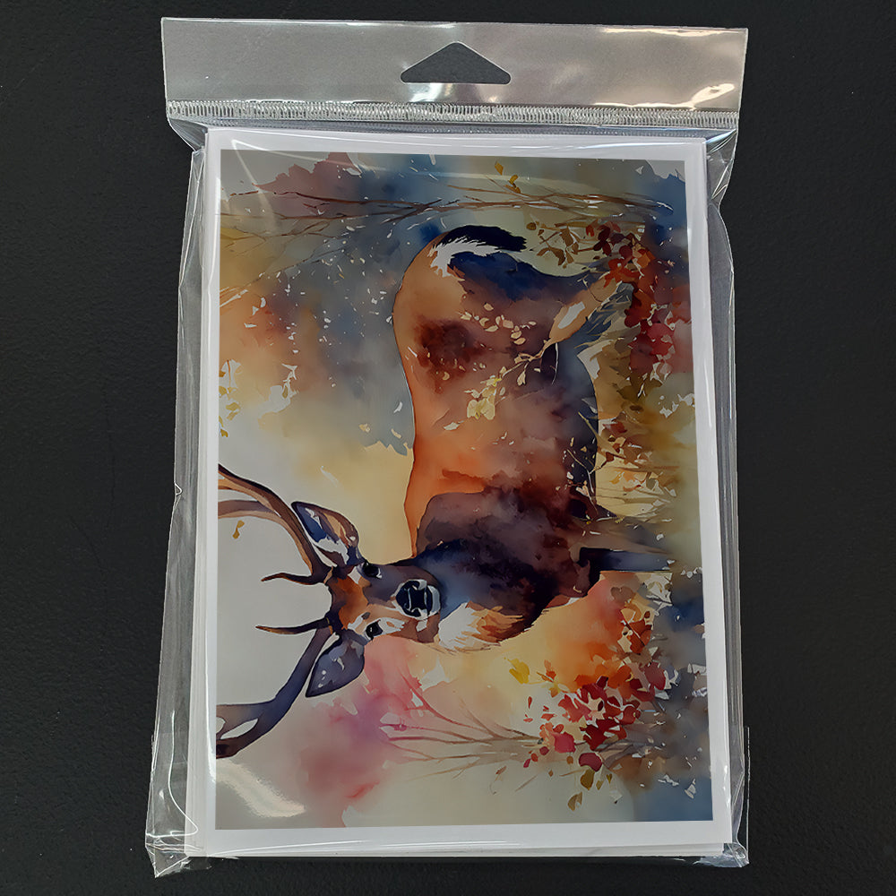 Deer Greeting Cards Pack of 8 Blank Cards with Envelopes Whimsical A7 Size 5x7
