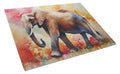 Elephant Cutting Board Tempered Glass Kitchen Cutting Surface, Heat Resistant Chopping, Non-Slip Feet, Food Prep & Serving