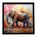Elephant Framed Metal Print Bathroom, Kitchen, Office, Home Decor Wall Art Ready to Hang, Square, 8X8