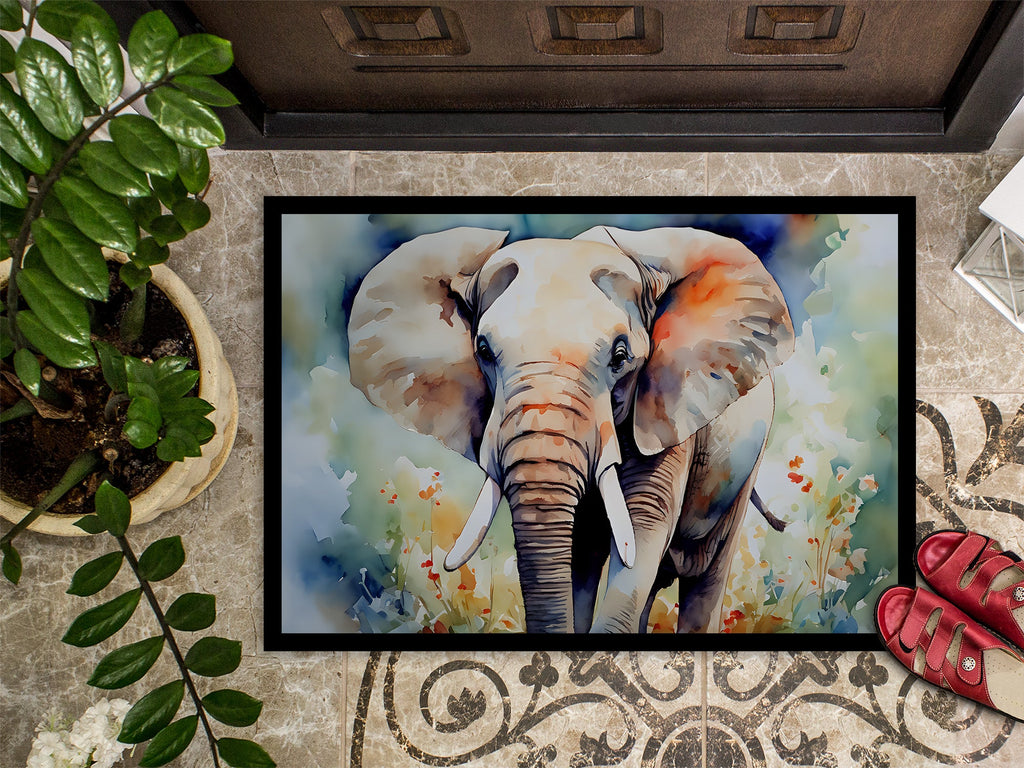 Elephant Doormat Indoor Outdoor 18H X 27W Front Door Mat Rugs for Entryway, Non Slip Washable