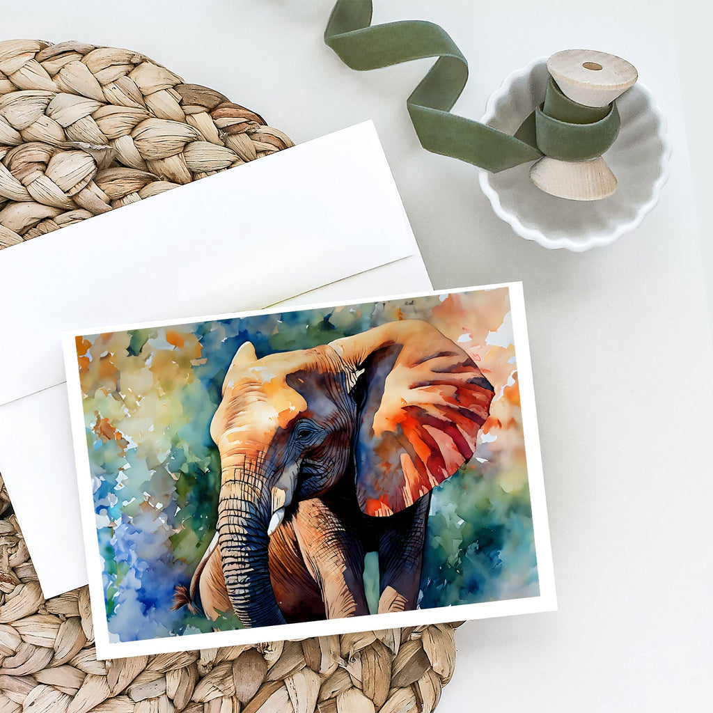 Elephant Greeting Cards Pack of 8 Blank Cards with Envelopes Whimsical A7 Size 5x7