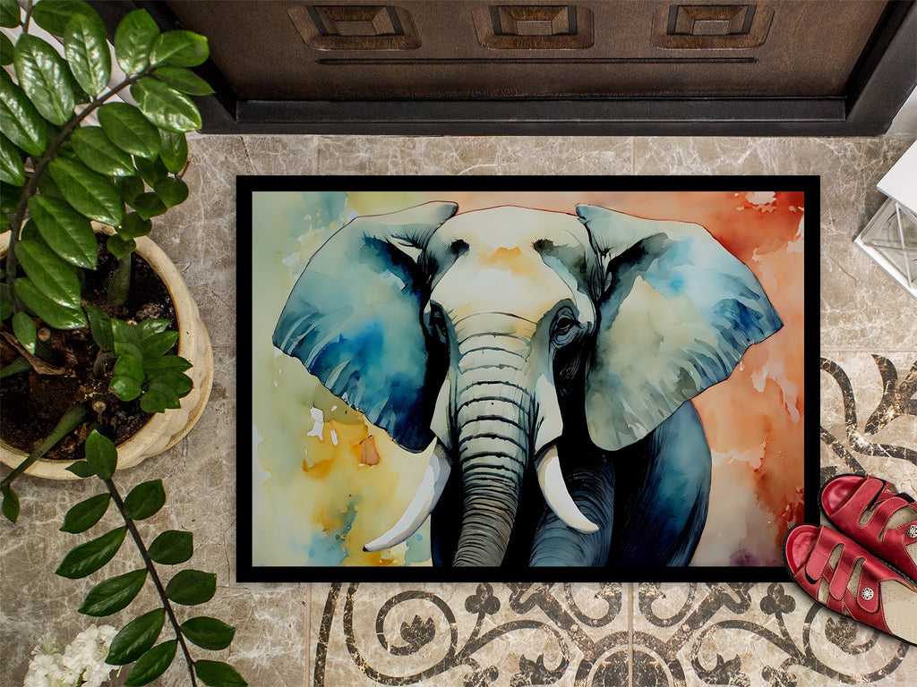 Elephant Doormat Indoor Outdoor 18H X 27W Front Door Mat Rugs for Entryway, Non Slip Washable