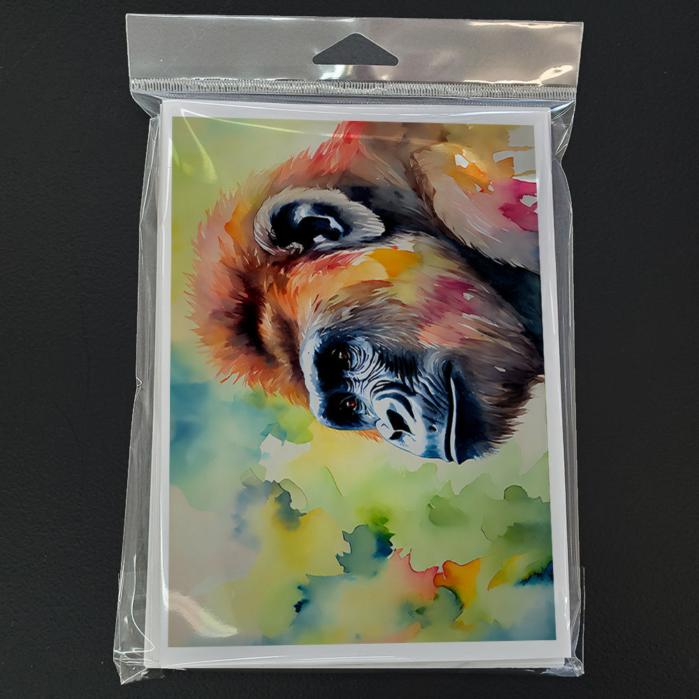 Gorilla Greeting Cards Pack of 8 Blank Cards with Envelopes Whimsical A7 Size 5x7