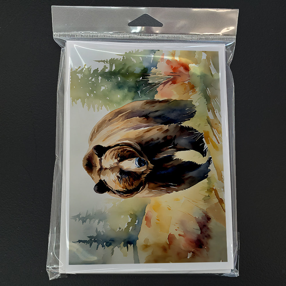 Grizzly Bear Greeting Cards Pack of 8 Blank Cards with Envelopes Whimsical A7 Size 5x7