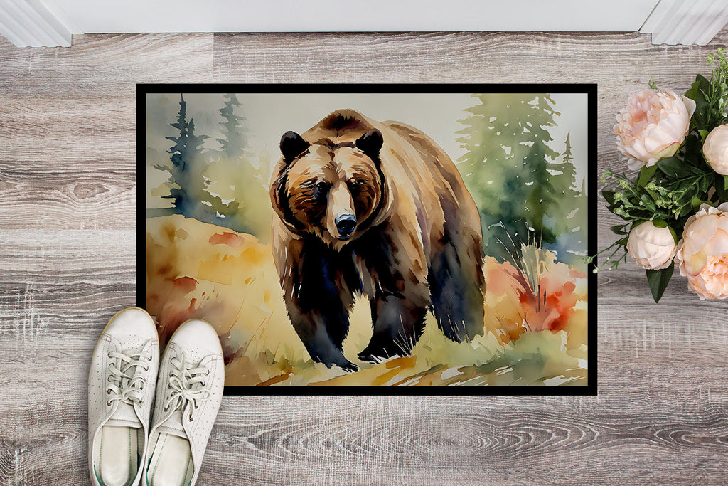 Grizzly Bear Doormat Indoor Outdoor 18H X 27W Front Door Mat Rugs for Entryway, Non Slip Washable