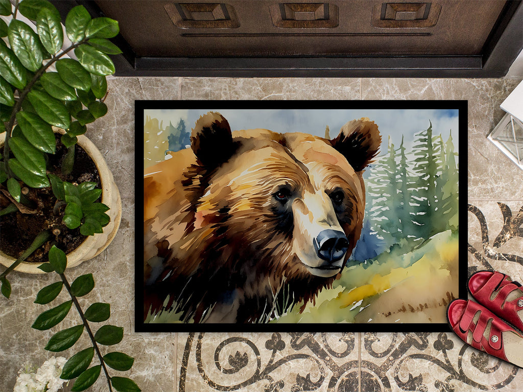 Grizzly Bear Doormat Indoor Outdoor 18H X 27W Front Door Mat Rugs for Entryway, Non Slip Washable