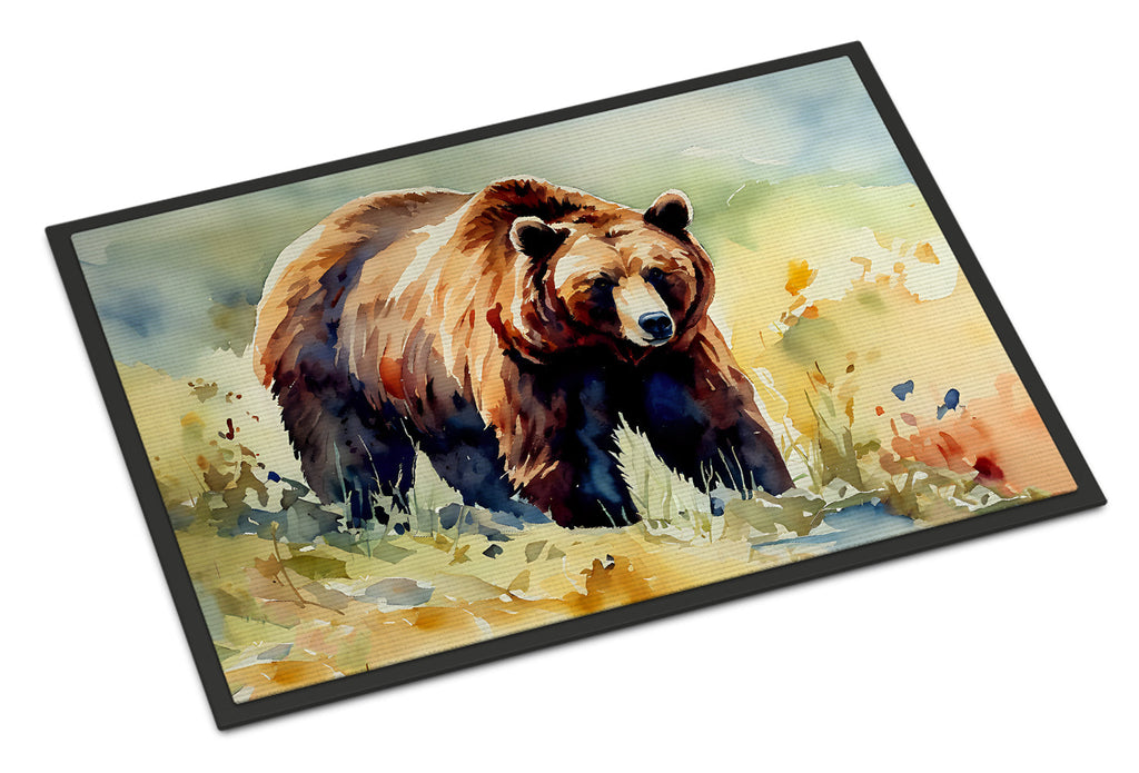 Grizzly Bear Doormat Indoor Outdoor 24H X 36W Front Door Mat Rugs for Entryway, Non Slip Washable Low Pile,