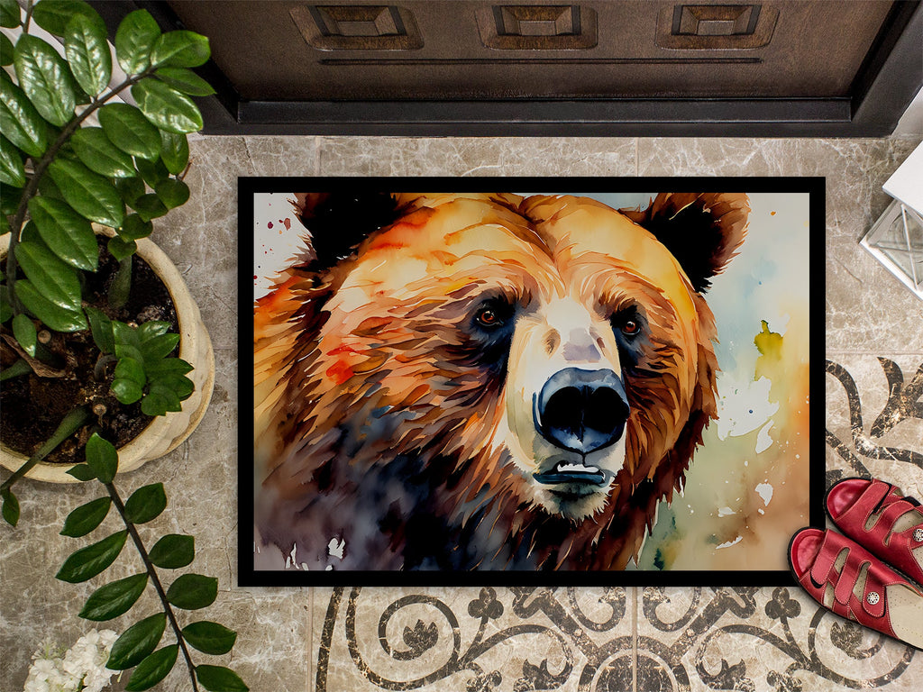 Grizzly Bear Doormat Indoor Outdoor 18H X 27W Front Door Mat Rugs for Entryway, Non Slip Washable