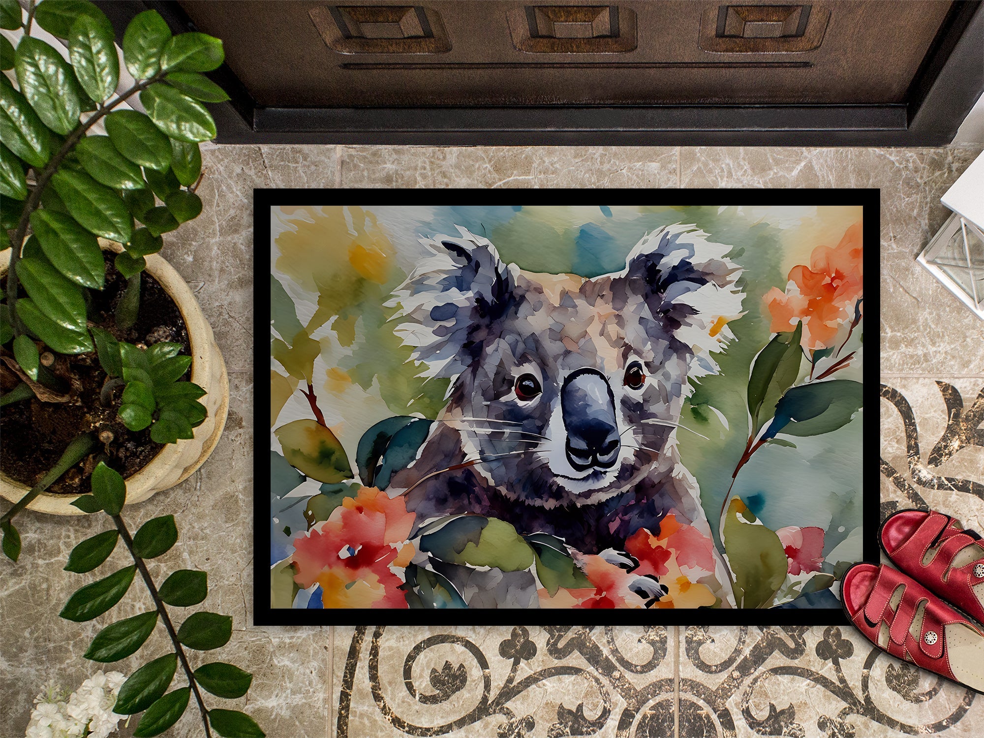 Koala Doormat Indoor Outdoor 24H X 36W Front Door Mat Rugs for Entryway, Non Slip Washable Low Pile,