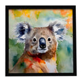 Koala Framed Metal Print Bathroom, Kitchen, Office, Home Decor Wall Art Ready to Hang, Square, 8X8