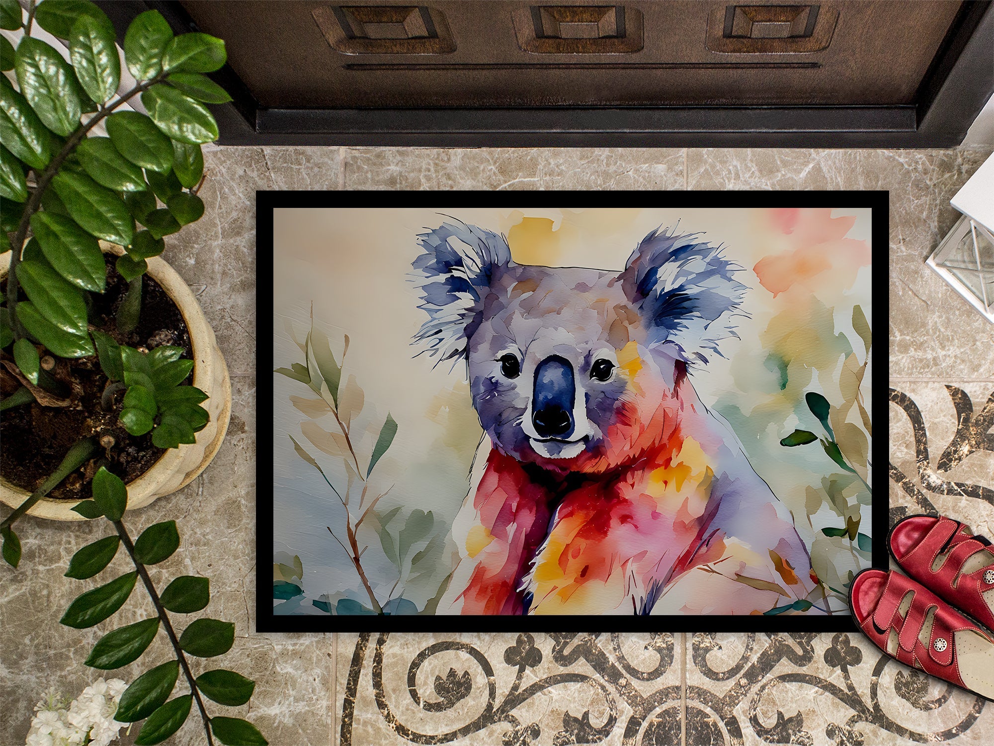 Koala Doormat Indoor Outdoor 18H X 27W Front Door Mat Rugs for Entryway, Non Slip Washable