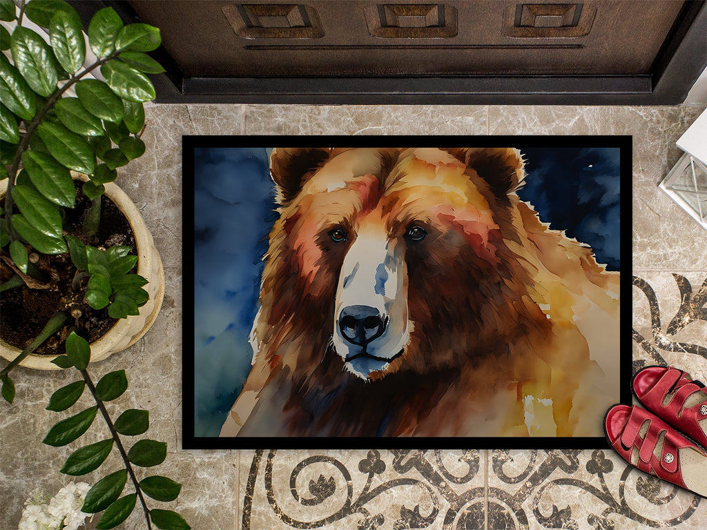 Kodiak Bear Doormat Indoor Outdoor 24H X 36W Front Door Mat Rugs for Entryway, Non Slip Washable Low Pile,