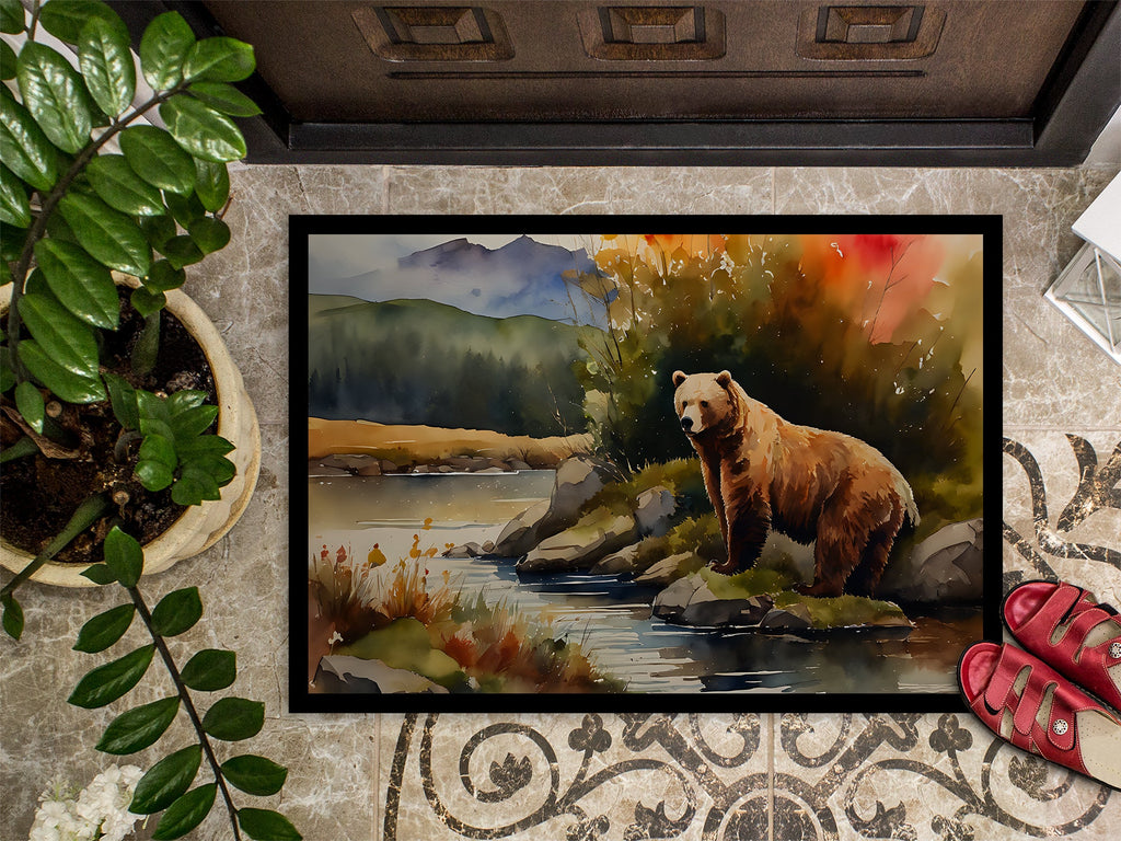 Kodiak Bear Doormat Indoor Outdoor 24H X 36W Front Door Mat Rugs for Entryway, Non Slip Washable Low Pile,