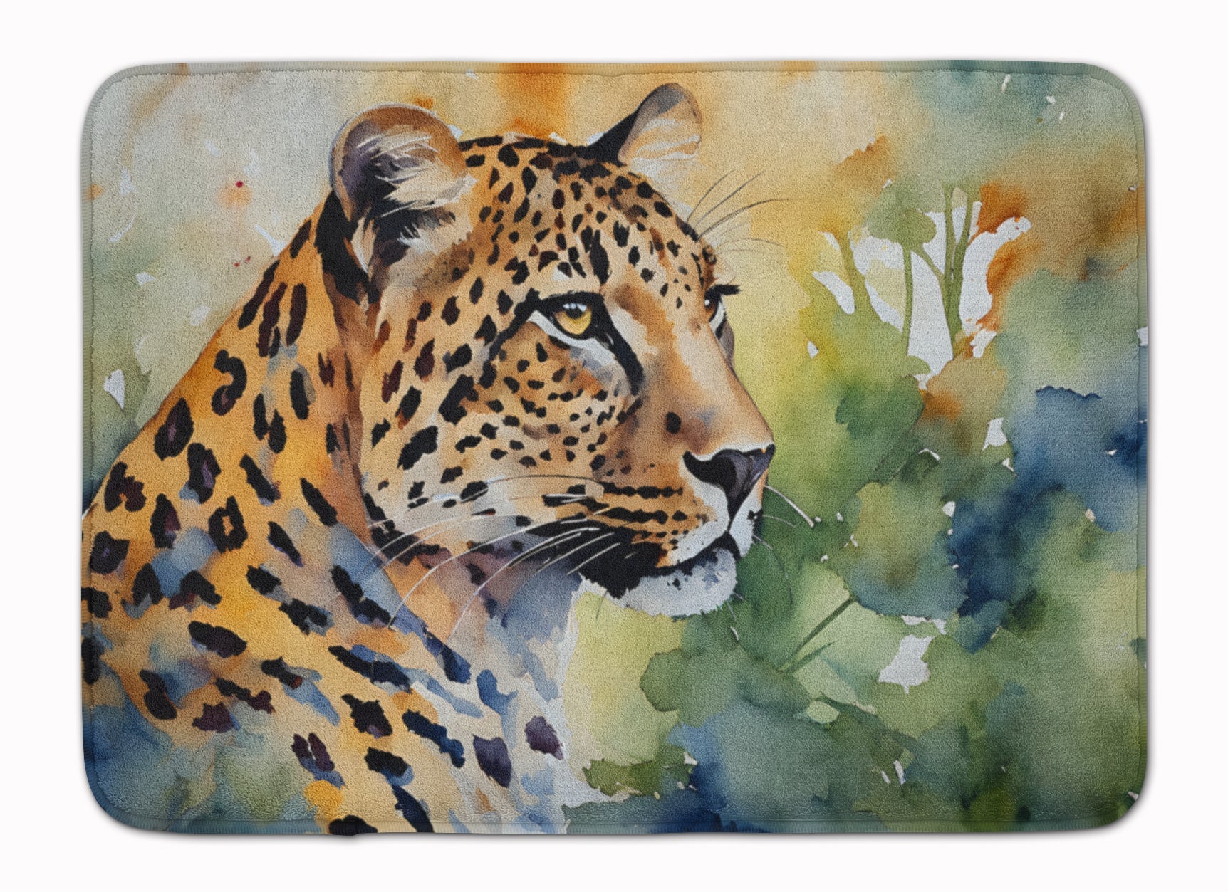 Leopard Memory Foam Kitchen Mat Machine Washable Anti-Fatigue Cushion Comfort Bath or Kitchen Rug