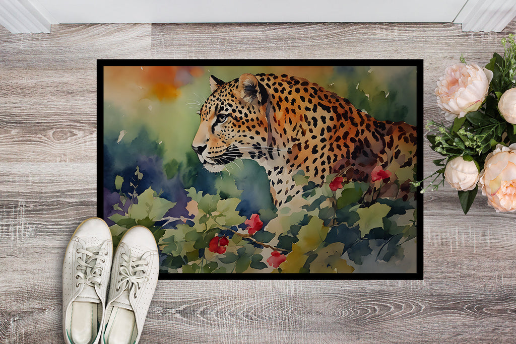 Leopard Doormat Indoor Outdoor 24H X 36W Front Door Mat Rugs for Entryway, Non Slip Washable Low Pile,