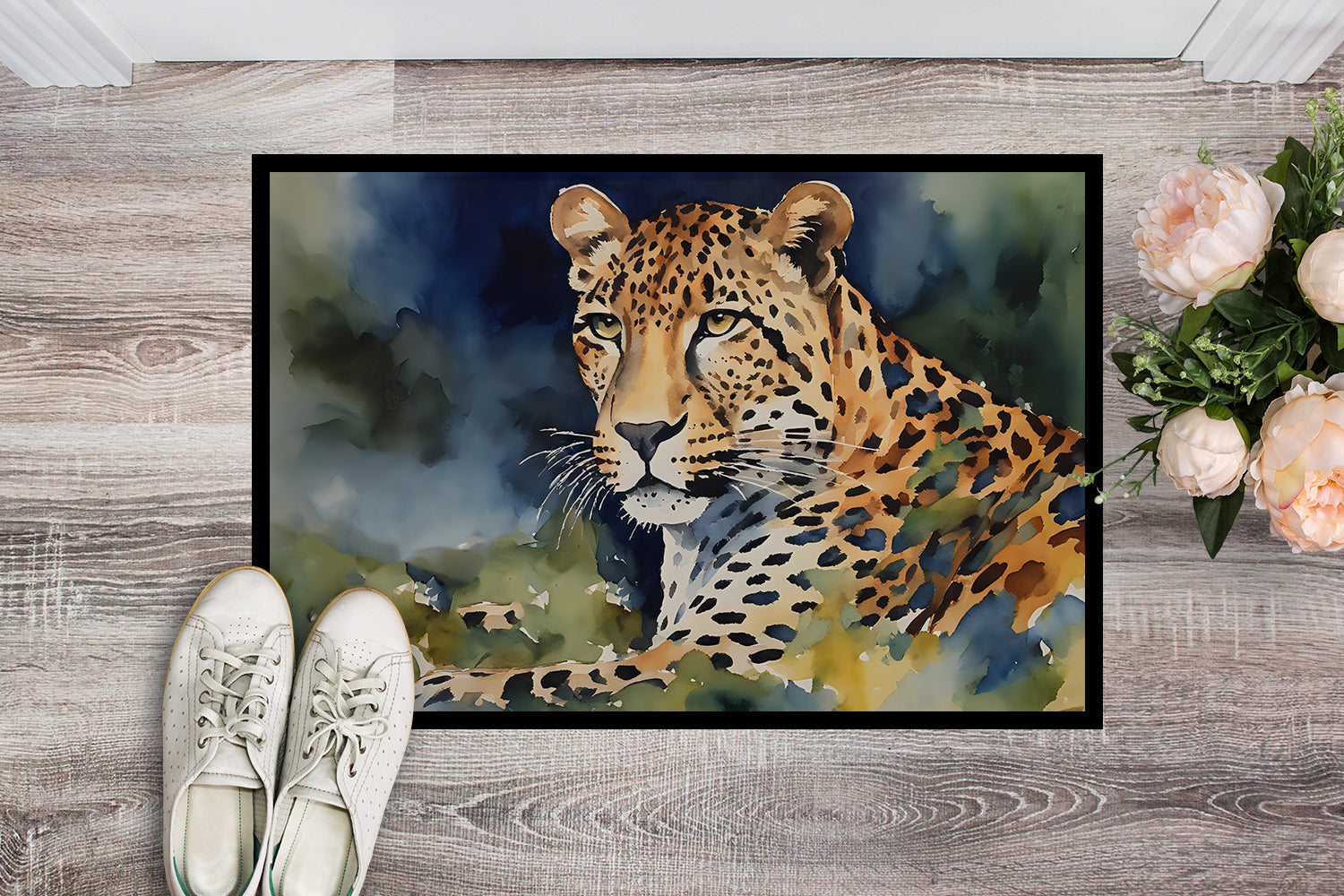 Leopard Doormat Indoor Outdoor 18H X 27W Front Door Mat Rugs for Entryway, Non Slip Washable