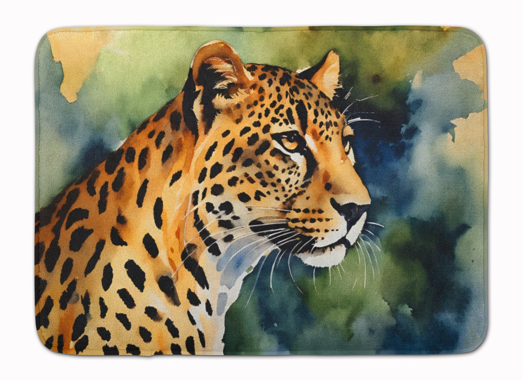 Leopard Memory Foam Kitchen Mat Machine Washable Anti-Fatigue Cushion Comfort Bath or Kitchen Rug