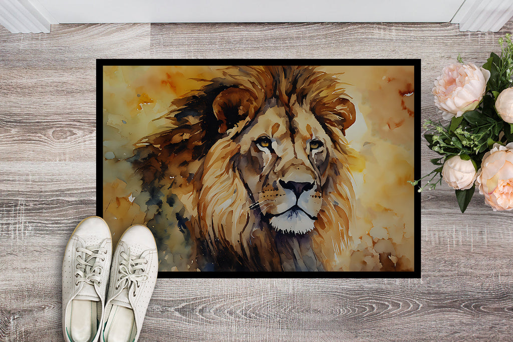 Lion Doormat Indoor Outdoor 24H X 36W Front Door Mat Rugs for Entryway, Non Slip Washable Low Pile,