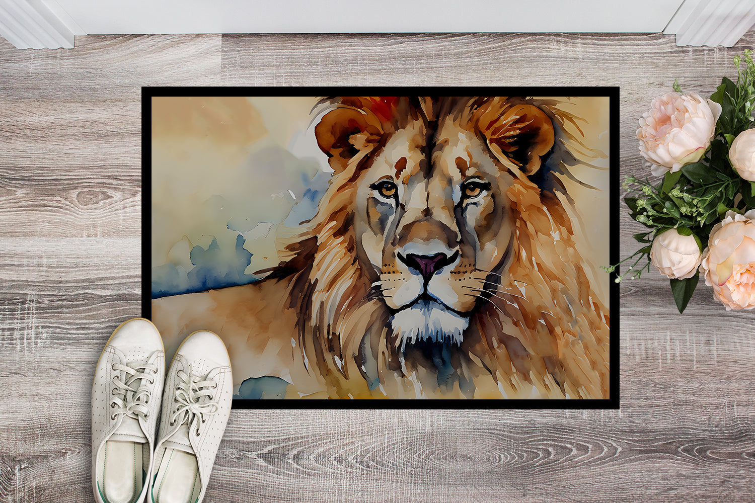 Lion Doormat Indoor Outdoor 18H X 27W Front Door Mat Rugs for Entryway, Non Slip Washable