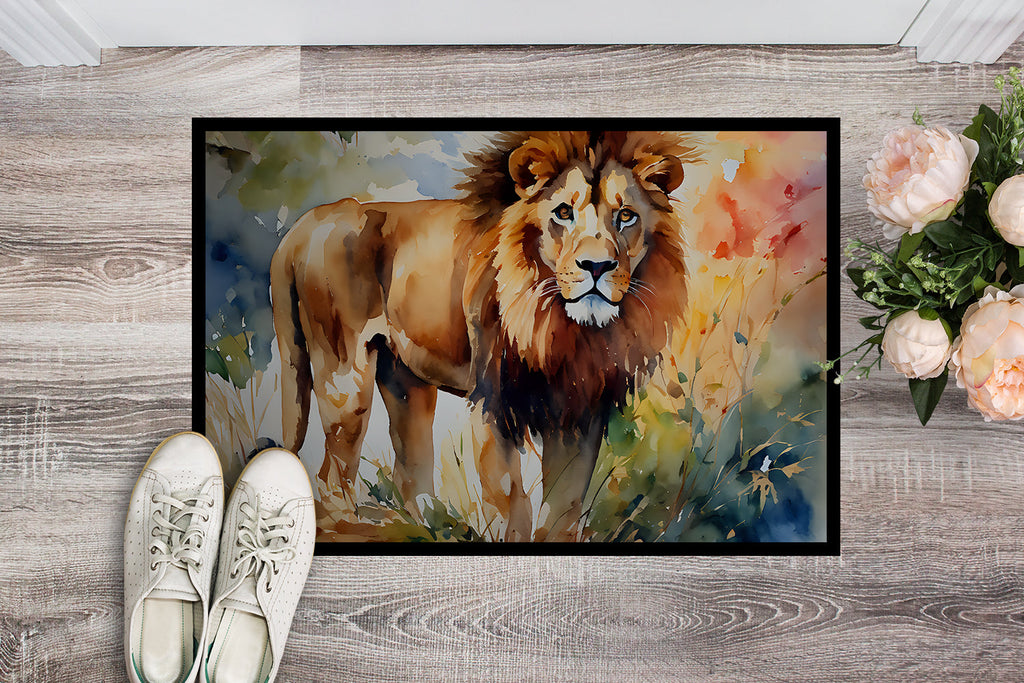 Lion Doormat Indoor Outdoor 24H X 36W Front Door Mat Rugs for Entryway, Non Slip Washable Low Pile,