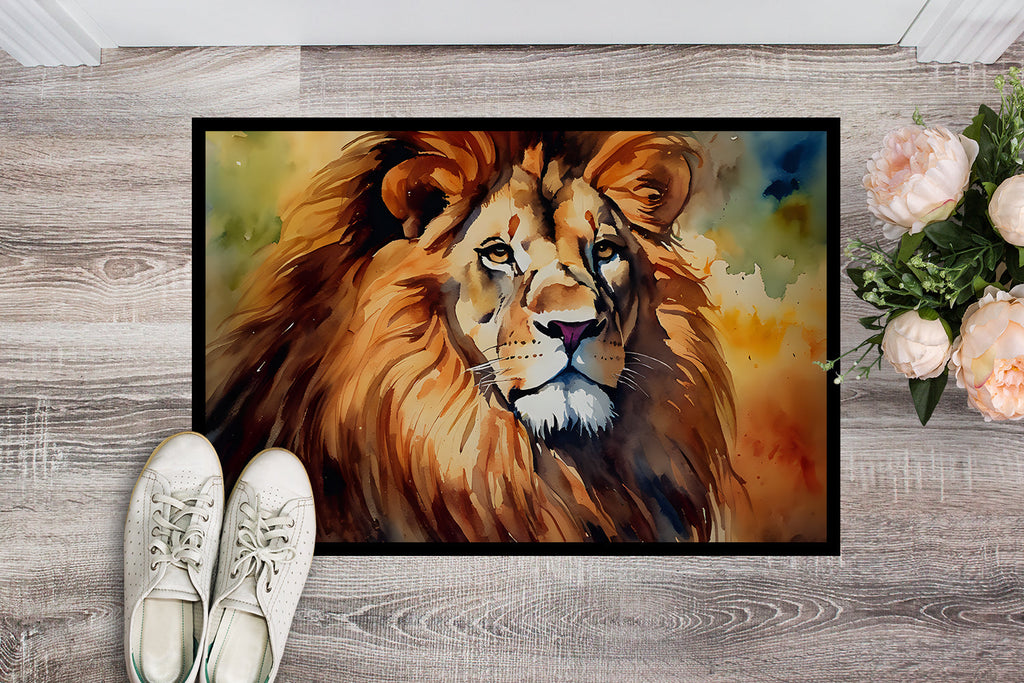 Lion Doormat Indoor Outdoor 24H X 36W Front Door Mat Rugs for Entryway, Non Slip Washable Low Pile,