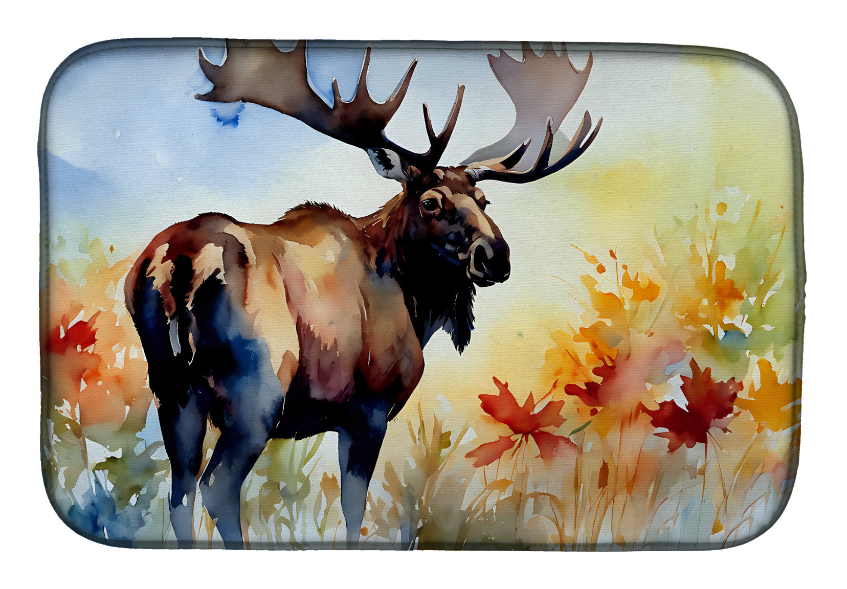 Moose Dish Drying Mat Absorbent Dish Drying Mat Pad for Kitchen Counter Dish Drainer Mat for Countertop, 14 x 21", Multicolor