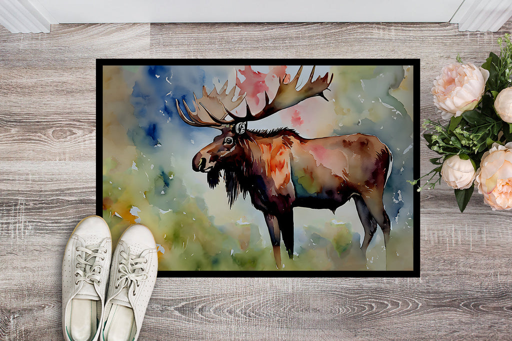 Moose Doormat Indoor Outdoor 24H X 36W Front Door Mat Rugs for Entryway, Non Slip Washable Low Pile,