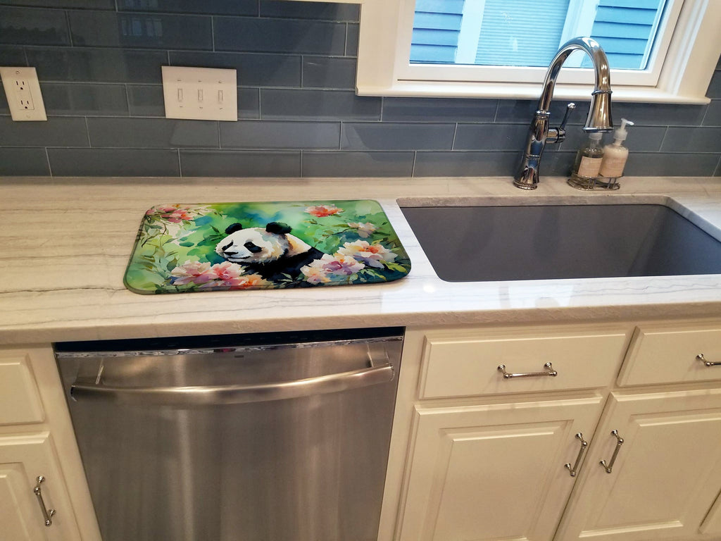 Panda Dish Drying Mat Absorbent Dish Drying Mat Pad for Kitchen Counter Dish Drainer Mat for Countertop, 14 x 21", Multicolor