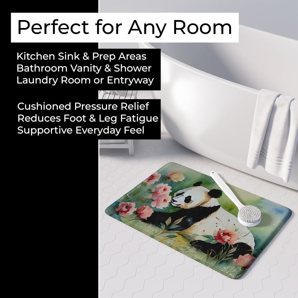 Panda Memory Foam Kitchen Mat Machine Washable Anti-Fatigue Cushion Comfort Bath or Kitchen Rug